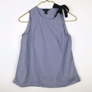 J Crew Striped Bow Shoulder Top 00